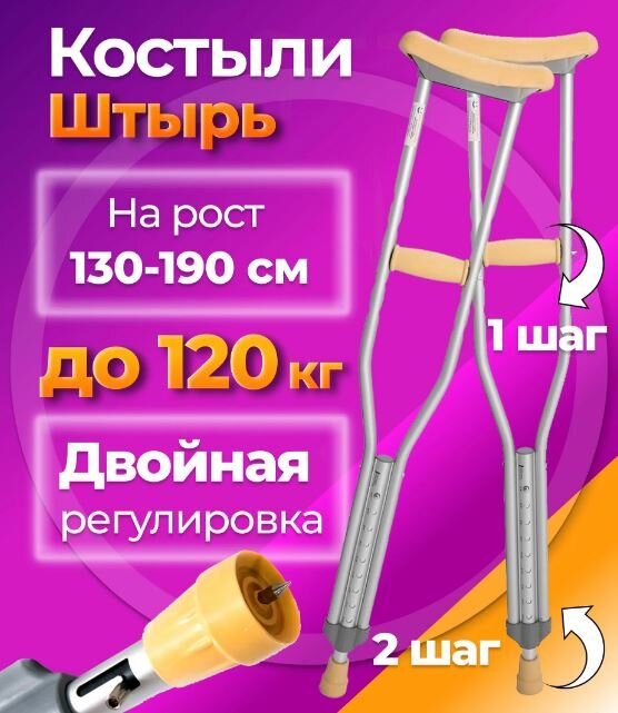 Костыли подмышечные с УПС